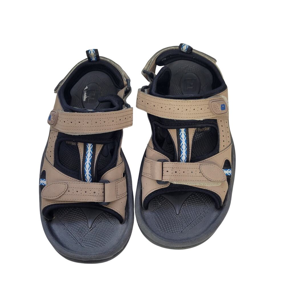 Footjoy Men's Golf Sandals #45318 In Taupe & Black Size 10M 82826-2977